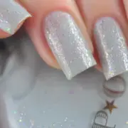 POP Polish Up To Snow Good - Pastel Grey Iridescent Rainbow Flakies Nail Polish