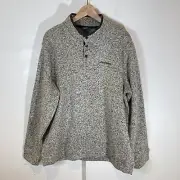 EDDIE BAUER Men's Radiator Fleece Snap Front Pullover In Light Gray Size XL