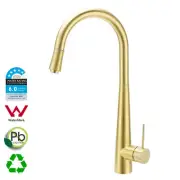 Round Brushed Gold Pull Out Kitchen Sink Tap Laundry Basin Mixer Faucet Spout