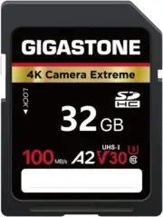 Gigastone 32GB SD Card, 4K Camera Extreme, A2 V30 SDHC Memory Card High Speed...