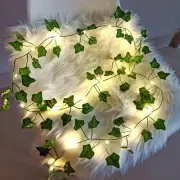 2meter Silk Fake Green Leaf Ivy Vine, LED Lights String for Home Bedroom Decor