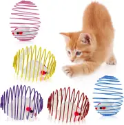 5 Pcs Stretchable Spring Balls Interactive Rolling Coils Colorful Kitten Toys