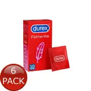 6 x Durex Featherlite Condom 10Pk