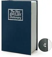 Small Sized Diversion Book Safe Storage Box, Dictionary Secret Safe Can with Security Combination Lock/Key, Diversion Book Hidden Safe Key Blue