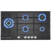 GASLAND New 90cm Black Gas Cooktop 5 Burners Glass Surface Gas Stove NG LPG Available AU PLUG