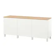 BESTÅ storage combination with doors, white/Lappviken/Stubbarp white, 180x42x76 cm