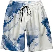 [Generic] Short Pants Suits Quirky Digital Print Drawstring with Elastic Waist Casual Fashion Beach Shorts Mens Bathing Suit Medium