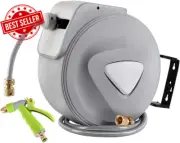 Retractable Hose Reel, 20M Garden Pressure Water Washer Spray Gun Auto Reels Hos