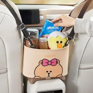 【LINE FRIENDS】熊大兔兔莎莉車用椅背多功能置物袋車用收納盒(汽車收納 居家收納)