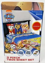 Paw Patrol "Gangs All Here" 3 Piece Twin Sheet Set, Skye, Chase, Marshall, Rumbl