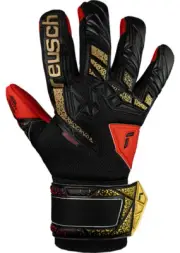 Reusch Attrakt Freegel Silver Junior - Black / Gold / Fiery Red - Size 5