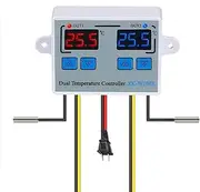 Labymos Digital Dual Temperature Controller LED Celsius Thermostat Regulator Heating Cooling Temperature Control with Waterproof s for Cooler Heater Aquarium