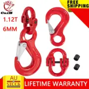 2PCS 6MM Hammerlock+Eye Sling Hook Safety Chain Caravan Trailer Connecting 1.12T