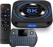 Android TV Box 12.0 8K Streaming | 4GB RAM, 64GB ROM with Dual 2.4G & 5.8G Wi-Fi