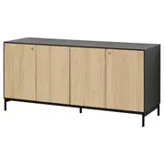 BOASTAD sideboard, black/oak veneer, 161x52x75 cm