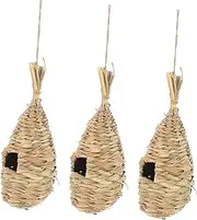 VILLFUL 3Pcs Handmade Bird Nests Durable Knitted Models for Scene Decorations Safe Pet Bird Supplies for Shelter and Warmth Garden Home Decor