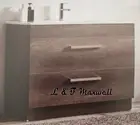 DARK OAK LOOK Vanity with Ceramic basin and soft close drawer - multi - sizes