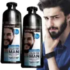 2PCS Mokeru Men Beard Hair Color Fast Dye Black Mustache Beard Darkening Shampoo