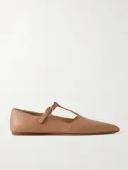 [Gabriela Hearst] Gabriela Hearst - Lola Ballerina Leather Mary Jane Point-toe Flats - Sand - IT42 IT 42 Neutrals