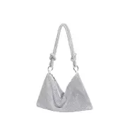 Rhinestone Purse Sparkly Evening Bag Small Sequin Party Wedding Disco Silver