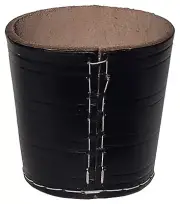 Genuine Real Leather Dice Cup Black Unlined Large Wide Opening Handcrafted