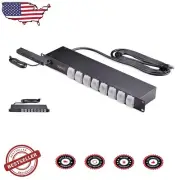 Heavy-Duty 8-Outlet Horizontal PDU with 8ft Cord & Individual Outlet Switches