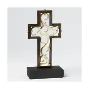Stunning Umber Hardwood Wedding Unity Cross&#174;; Unity Candle Unity Sand Alter