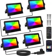 YAYZA! RGBW LED Flood Light Outdoor, Color Changing Floodlight App/Remote/Voice