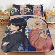 a1313 Wednesday Addams Duvet Cover Set, 3 Piece Bedding Set 86x70" Double Sided Printing Decorative Comforter Cover Set (1 Duvet Cover + 2 Pillow Sham