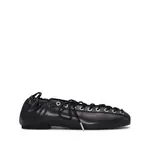 [Ganni] Ganni Lace-up Ballet Flats 40 IT BLACK
