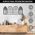 4Pcs Arched Window Mirror Acrylic Window Mirror Decal Arched Window Mirror