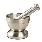 Stainless Steel Mortar and Pestle Pill Crusher Spice Grinder Herb Bowl Pesto