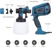 Cordless Paint Sprayer: 800w Spray Gun with Blowing Joints & 1400ml Container