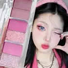 Shimmer Eyeshadow Tray 6-Color Eyes Makeup Tools Pink Eyeshadow Palette