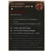 Diablo 4 S8 Tal Rasha's Iridescent Loop 2GA 21.3% Unique Ring Sorcerer Gear Item