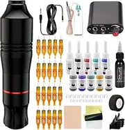 FONPOO Rotary Maschine Pen Set, Complete Pen Machine Kit contains 20 Cartridges 11 Inks 1 Transfer Paper, Rotary Machine Kit for Practicing