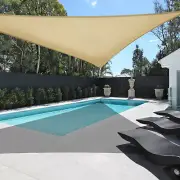 Sun Shade Sail 28FT 97% UV Block Triangle Canopy Deck Patio Pool Beige