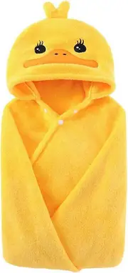 Duck Hooded Bath Towel Poncho For Kids Ultra Soft Baby Bath Towel Wrap Absorbent Toddler Bathrobe Towel Hooded Blanket Newborn Shower Gifts Fo