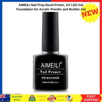 AIMEILI Nail Prep Bond Primer, UV LED Gel Foundation for Acrylic Powder NEW AU