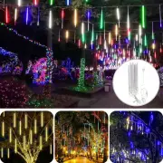 LED Meteor Shower Lights Tubes Fairy String Light Falling Rain Tree Garden Xmas