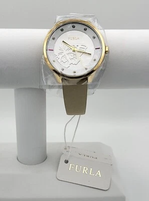 Furla R4251102529 Women's Metropolis White Butterfly Dial Grey Leather Watch