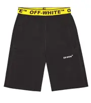 [Off-White Kids] Off-White Kids Logo cotton jersey shorts Y 4 black