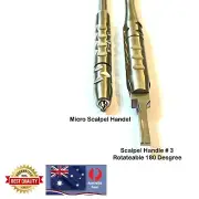 Dental Adjustable Scalpel Handle #3 With Micro Ace Mini Surgi cal SCALPEL HANDLE