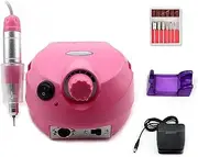 Nail Drill Machine, Electric Nail Drills Set, 35000RPM Acrylic Nail Tool, with 6 Pack of Grinding Heads, Low Noise Vibration Buffer Remover File, Manicure Pedicure Polishing, for Salon Home Use