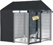 NGB Outdoor Dog Kennel Cover,4.1'Dx4.1'Wx4.5'H 600d Heavy Duty Waterproof Dog Cages Cover for Multiple Brands of Dog Kennels,Full Coverage Windproof Anti-UV,Cover Only,Black.（No Kennel）