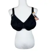 Playtex Secrets Bra Women 38DD Black Unpadded Wired Sensationally Sleek