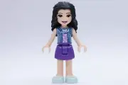 NEW LEGO® Friends Emma Minidoll - Purple Skirt, Lavender Top, White Birds 41366