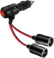 Universal Car Cigarette Lighter Adapter with Switch 2-Socket 12V/24V Splitter