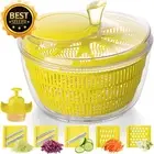 2-in-1 Salad Spinner & Mandoline Slicer, 5L, 5 Blades, Vegetable Washer