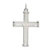 Sterling Silver Polished And Satin Cross Pendant